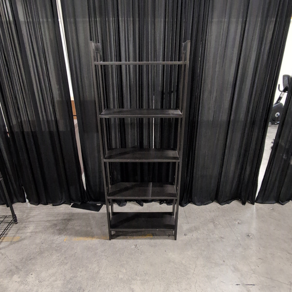 Dark Brown Five-Shelf Ladder Bookcase