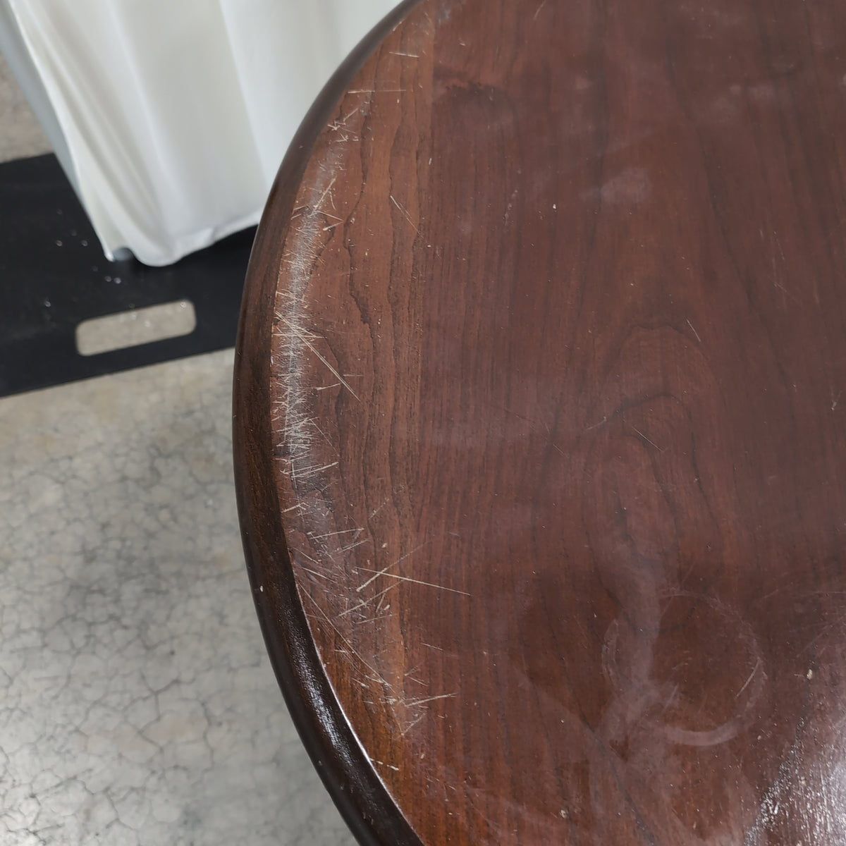 Dark Hardwood Queen Anne Style End Table with Ornate Hardware