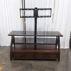 Dark Wood and Glass TV Stand with Integrated Mount