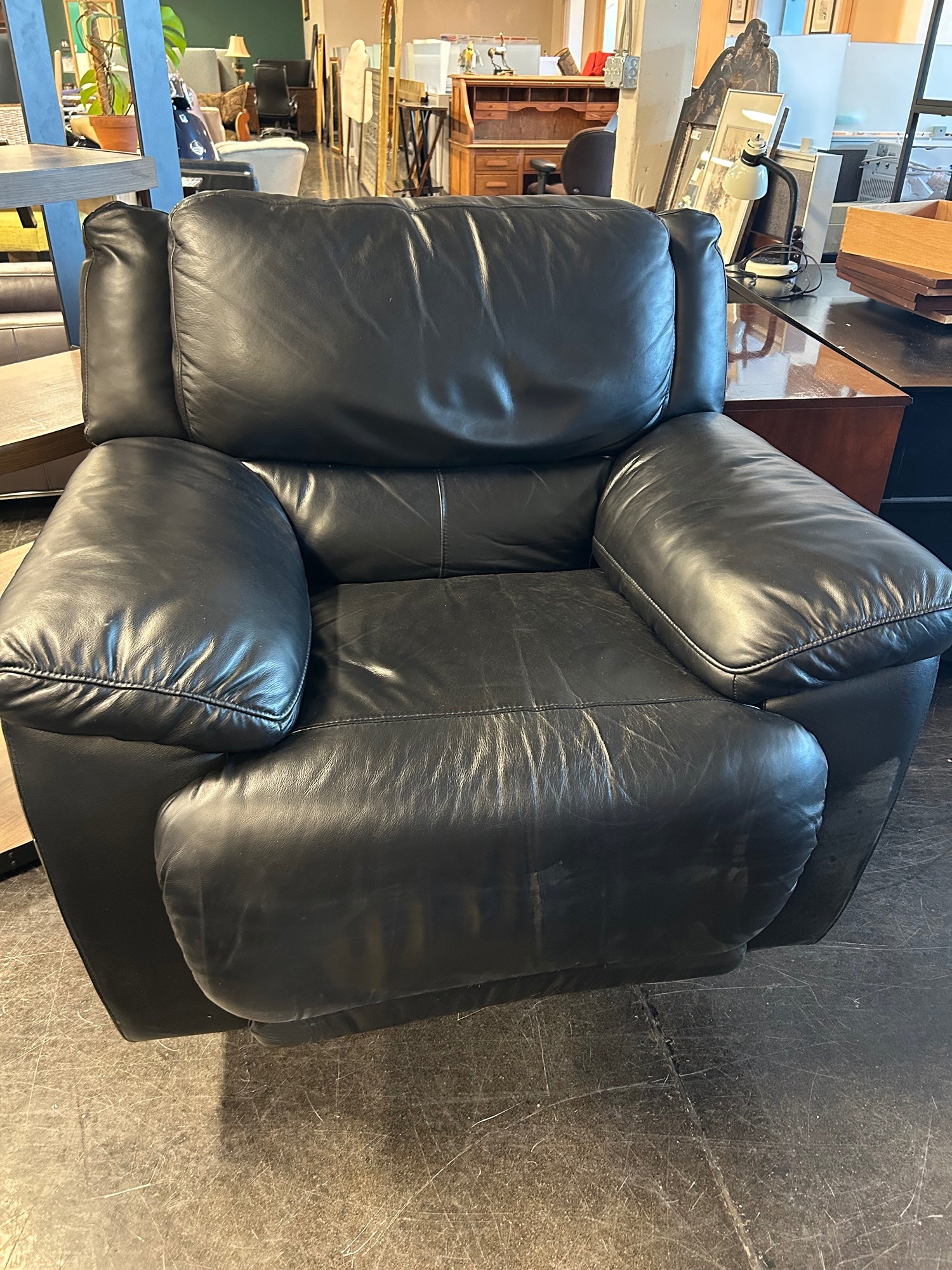 Black Faux Leather Accent Chair