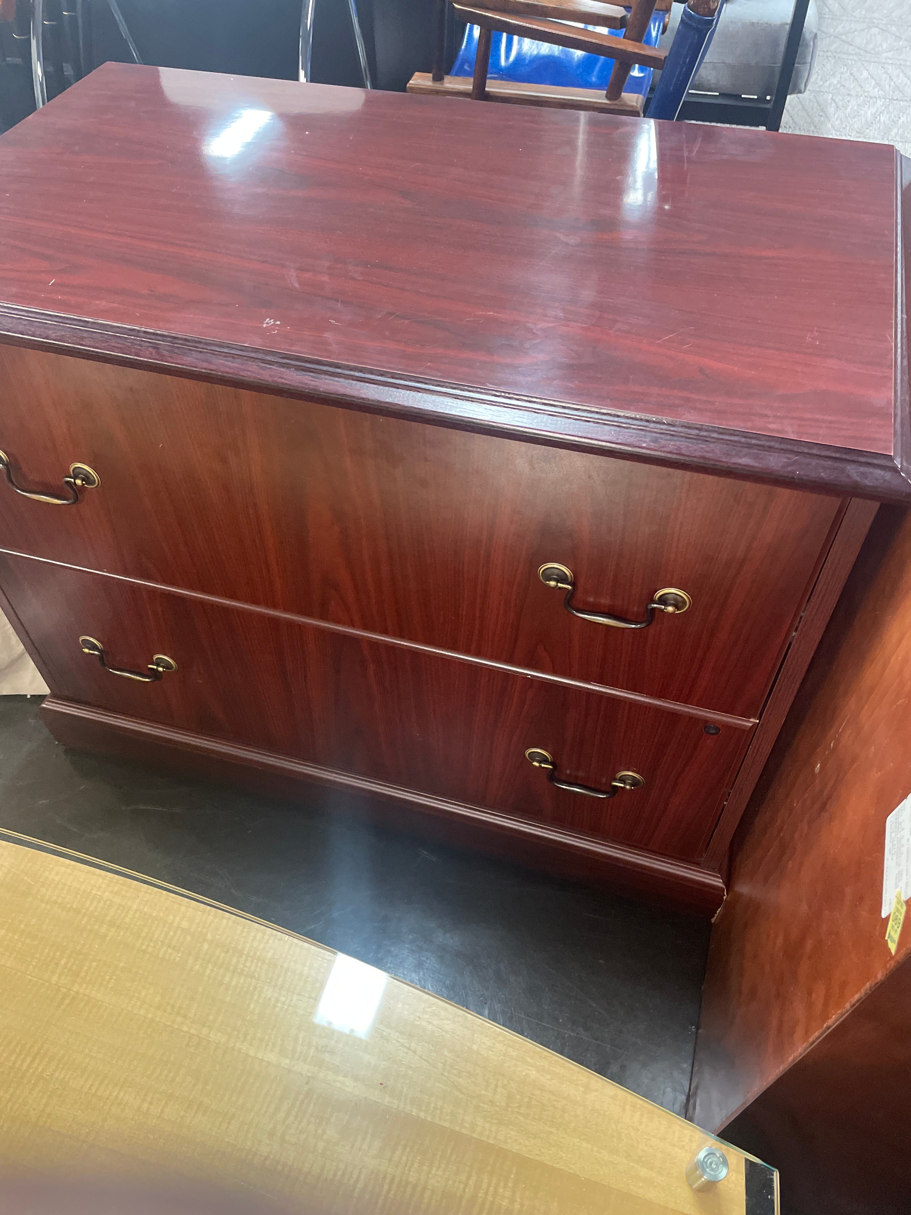 Cherry Wood Filing Cabinet