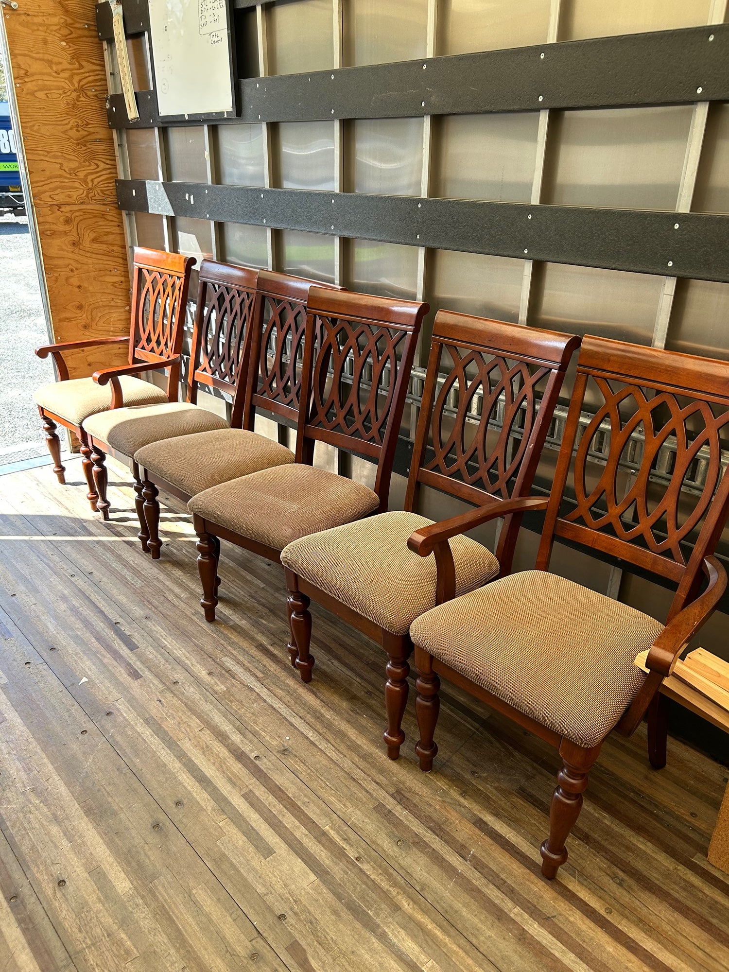 Wood And Fabric Seat Dining Room Chair
