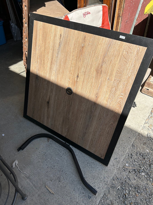 Wood With Metal Trim Outdoor Table, (needs to be built)