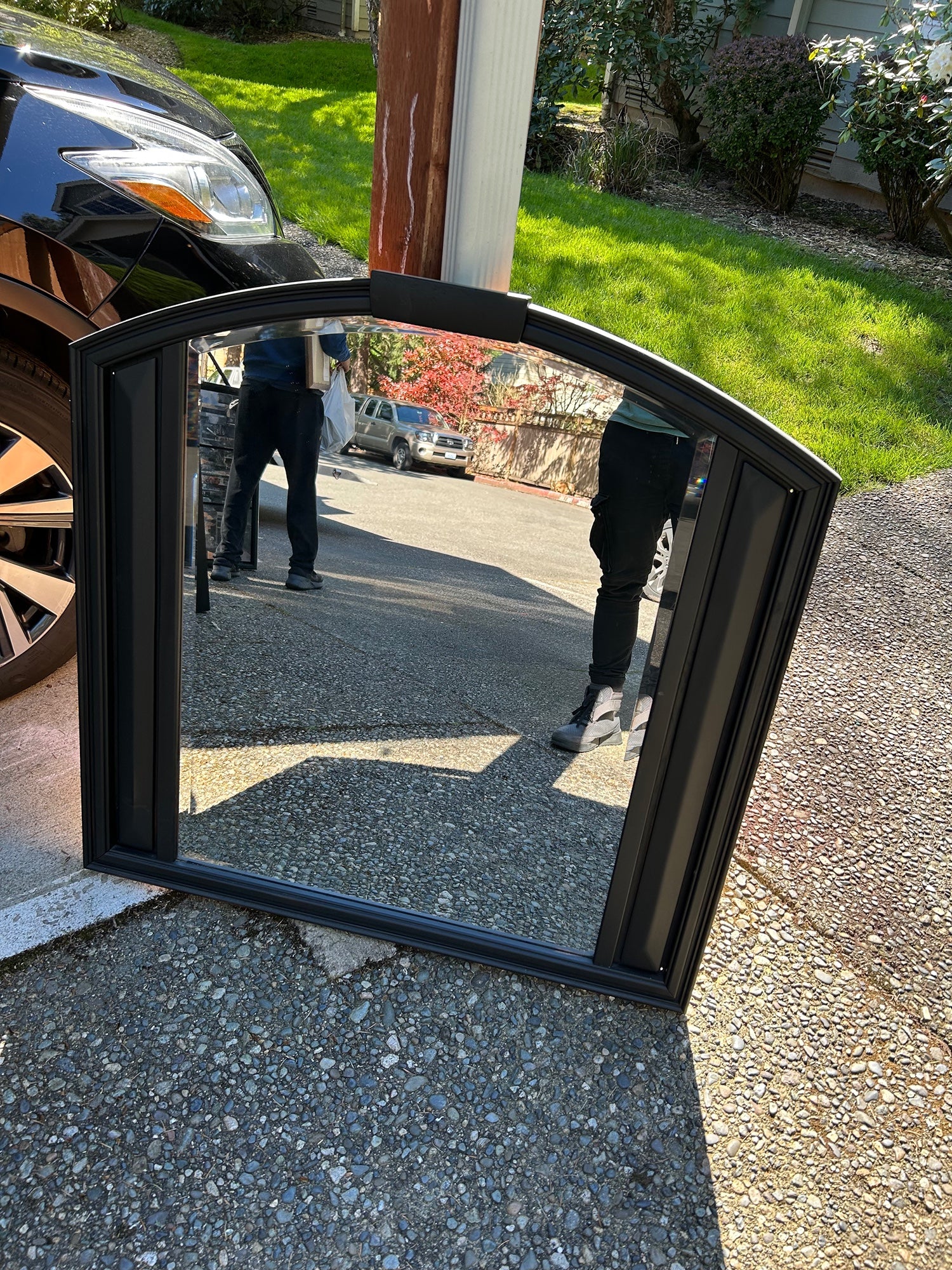 Black Angled Mirror