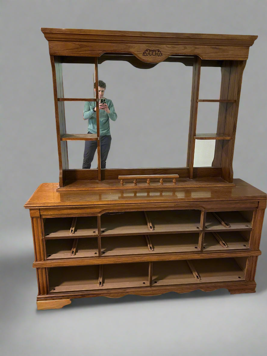 Vintage Americana Dresser With Mirror