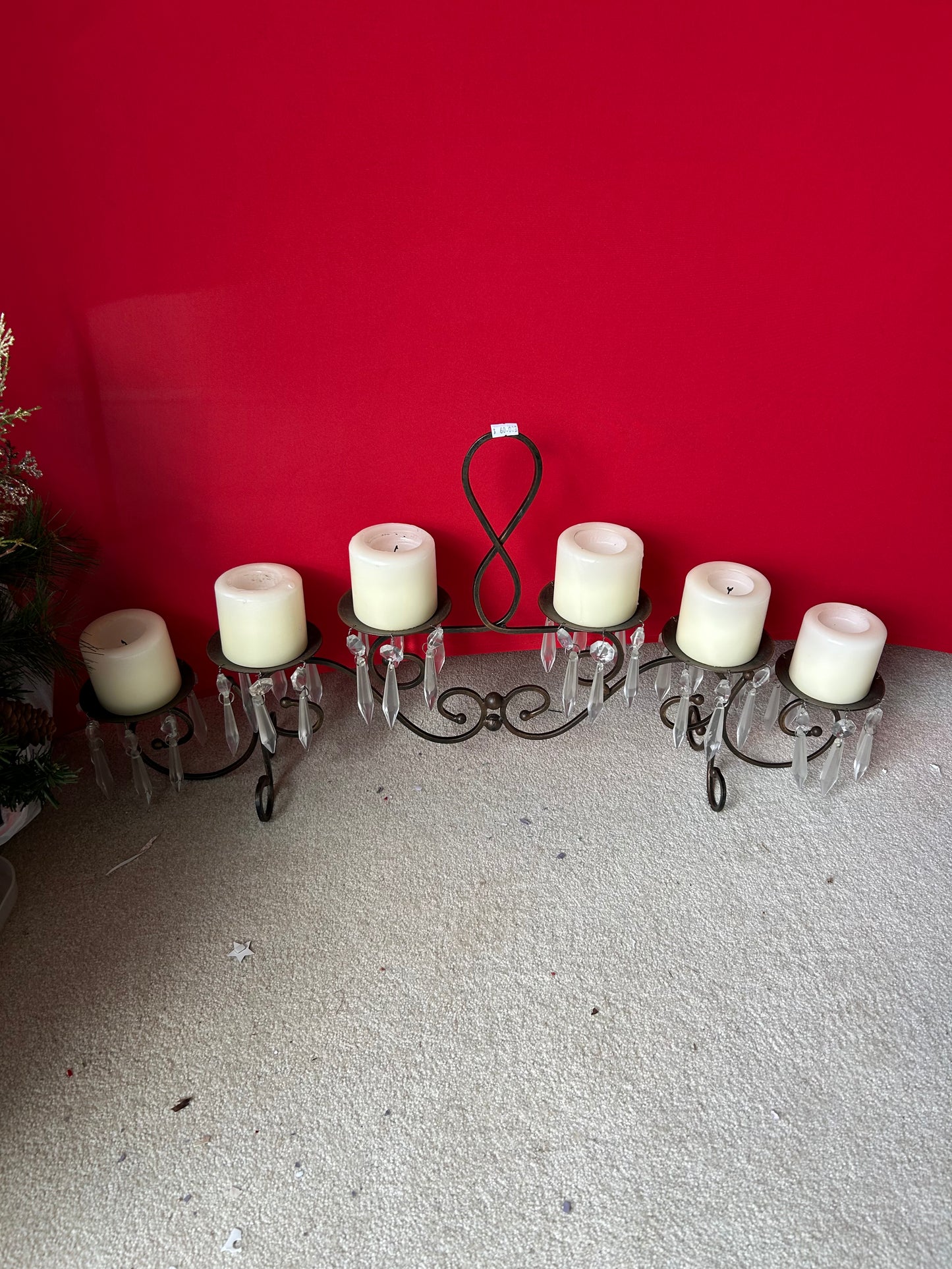 Metal Candelabra With Crystals
