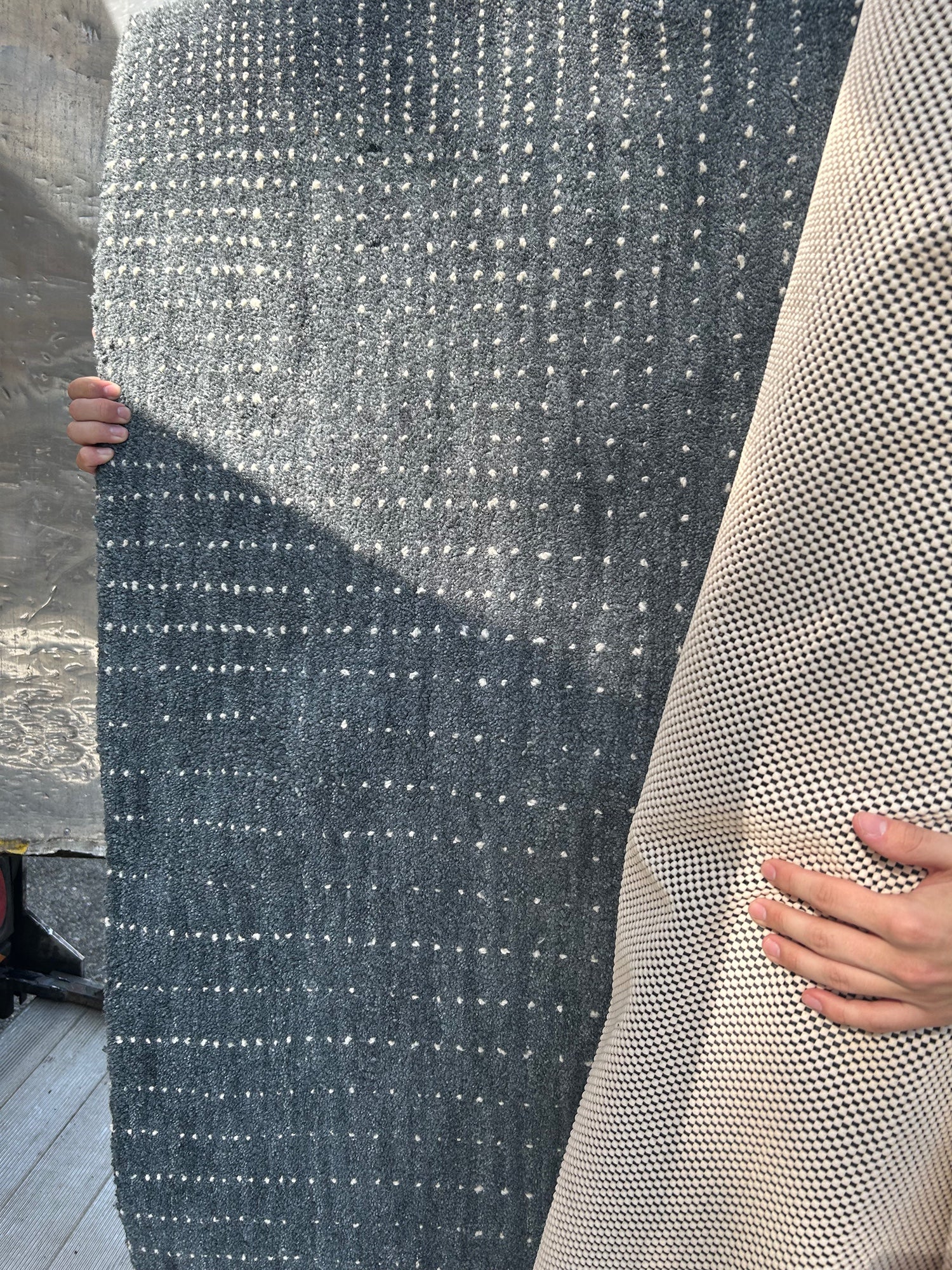 West Elm Grey And White Speckled Rug, 6x9