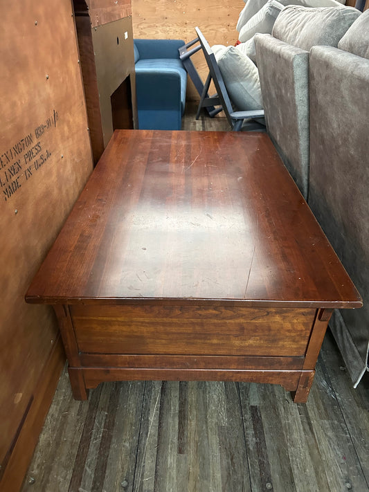 Cherry Wood Coffee Table with Storage