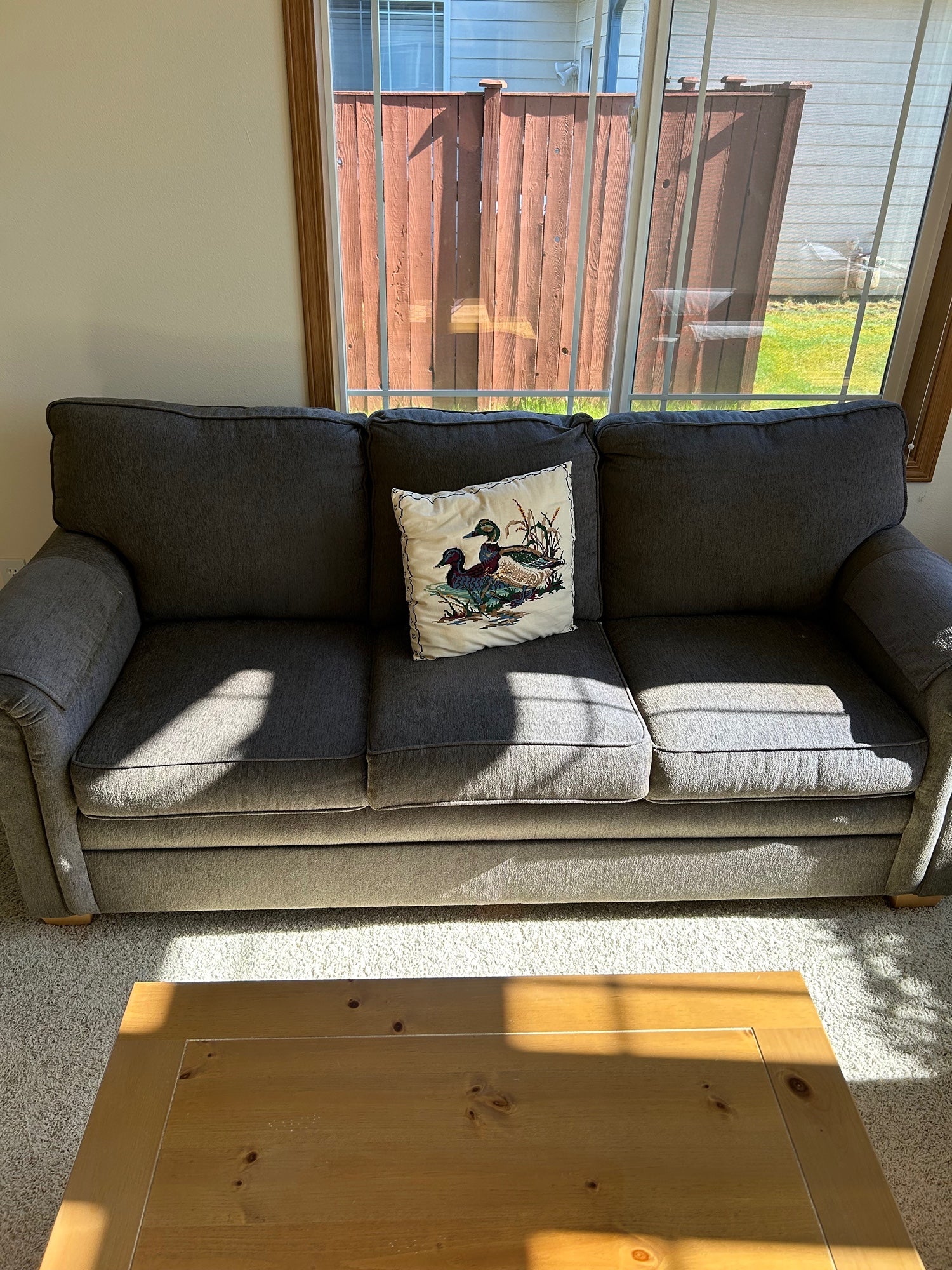 Flex Steel Three Seat Sofa, Gray