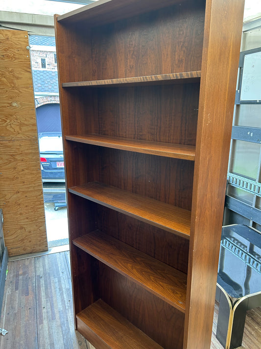 Dark Walnut Bookcase Five Shelves, Made in Denmark