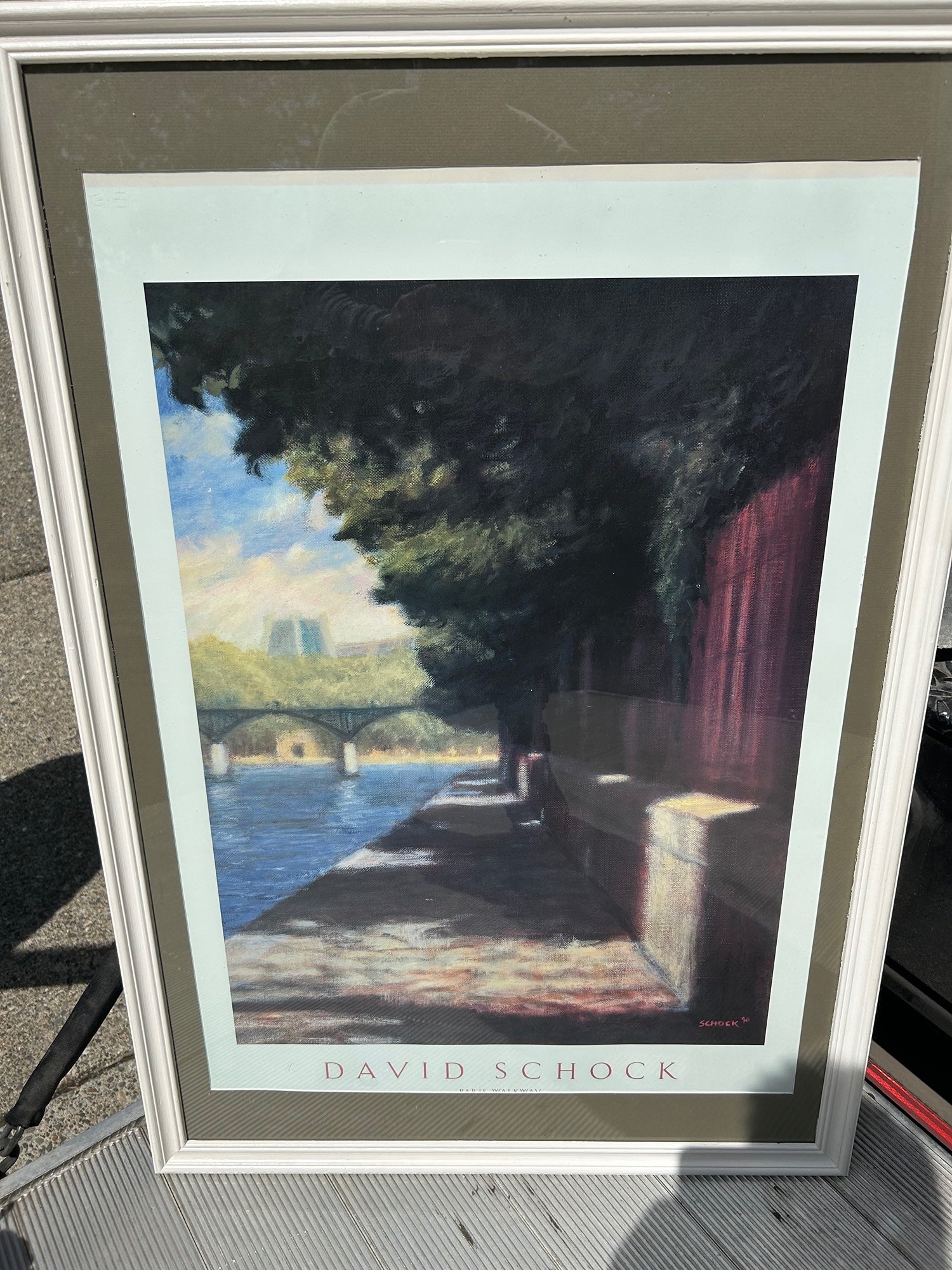 Framed David Schock “Paris Walkway” Poster