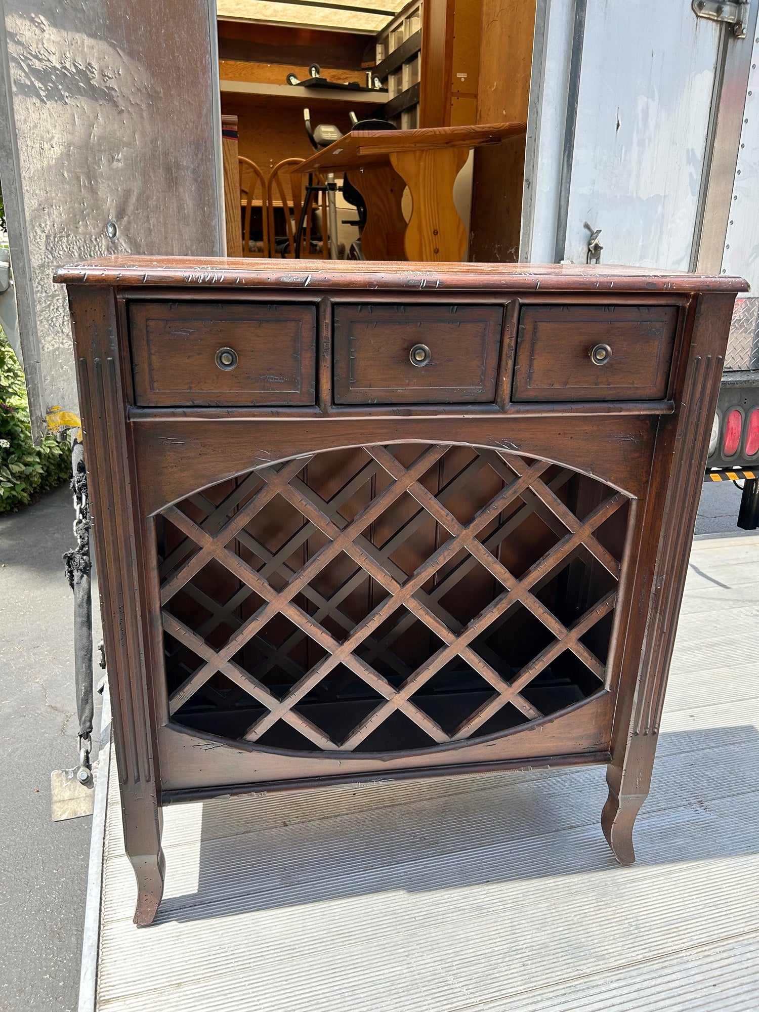 Side Table with Wine Storage