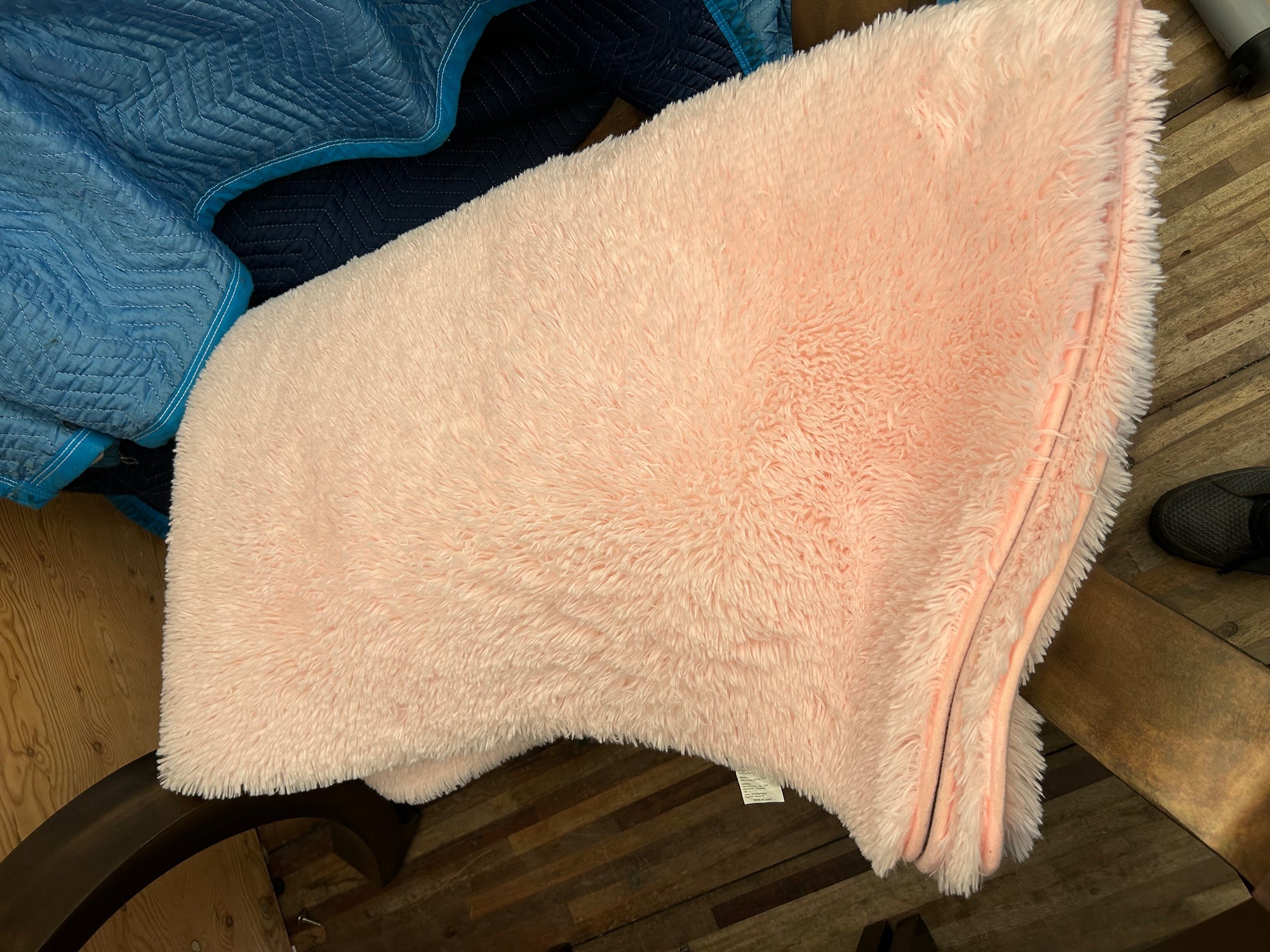 Blush Pink Faux Fur Area Rug