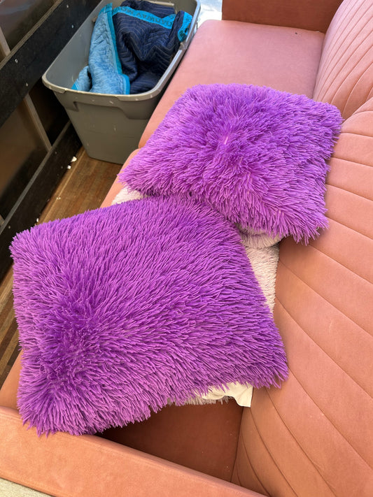 Bright Purple Shag Pillow