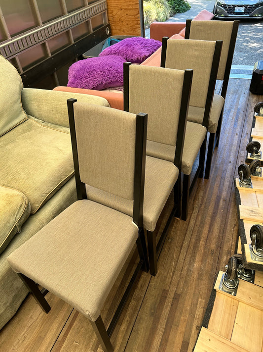 IKEA Dining Chair, Gray with Dark Wood