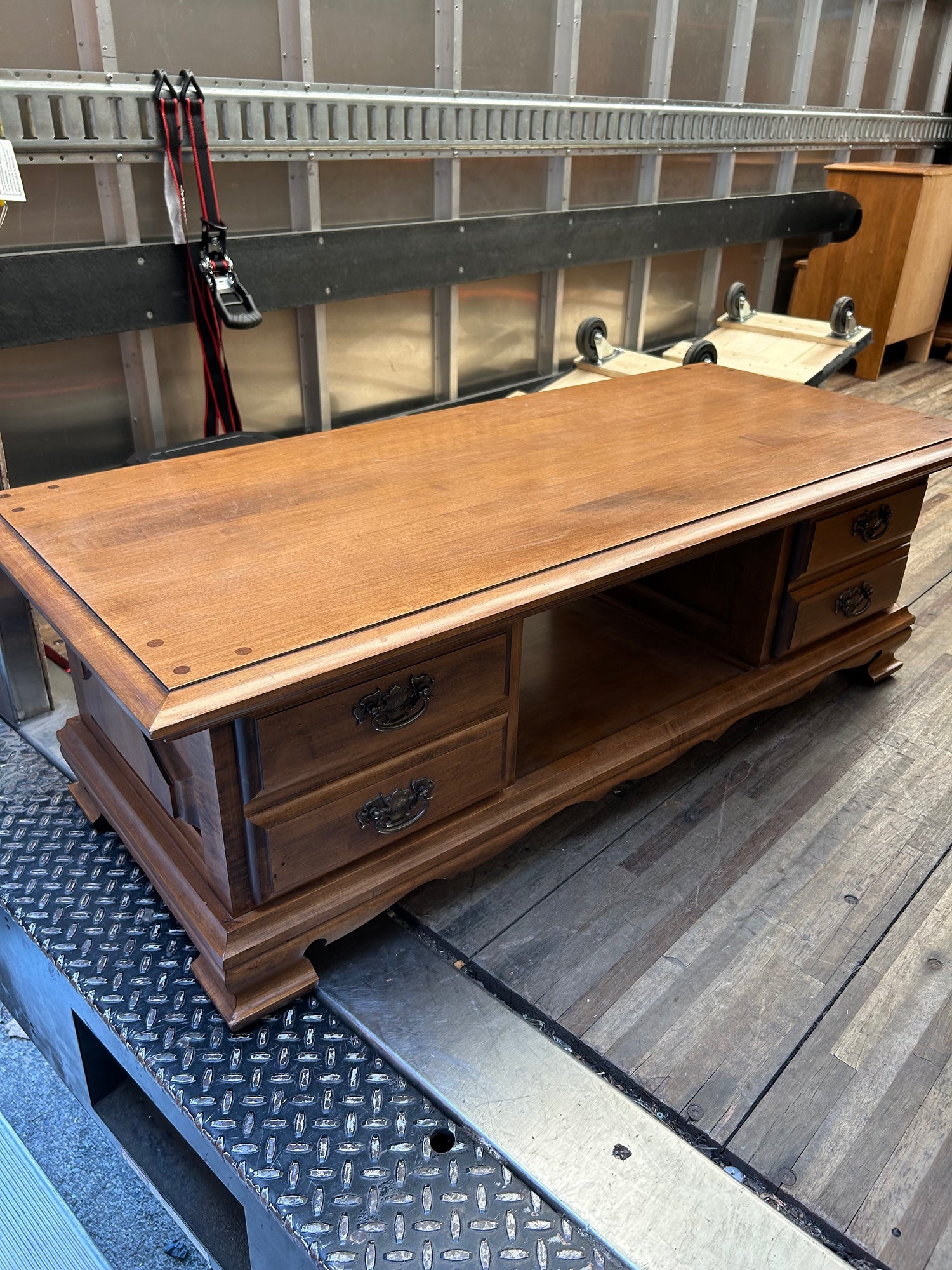 Traditional Solid Wood Coffee Table with Drawers