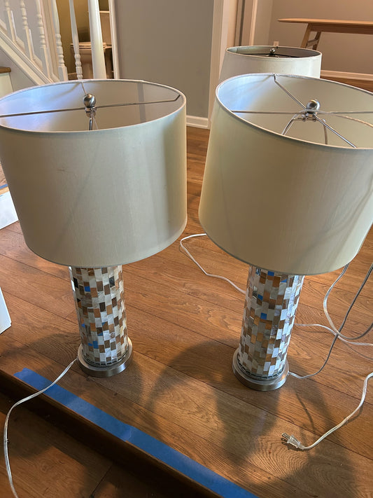 Lamp with Mirror and Shell Accent