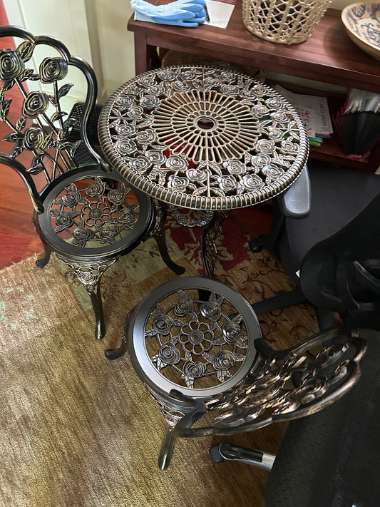 Metal Table and Chair Set