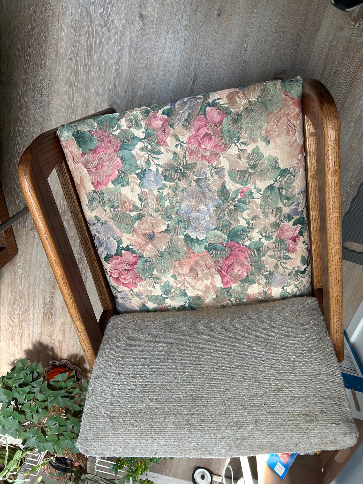 Vintage Floral Upholstered Dining Chair
