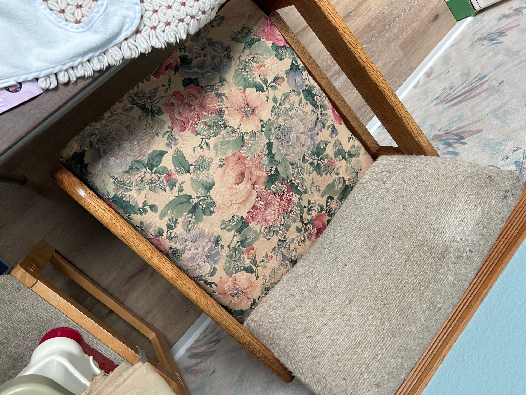 Vintage Floral Upholstered Dining Chair