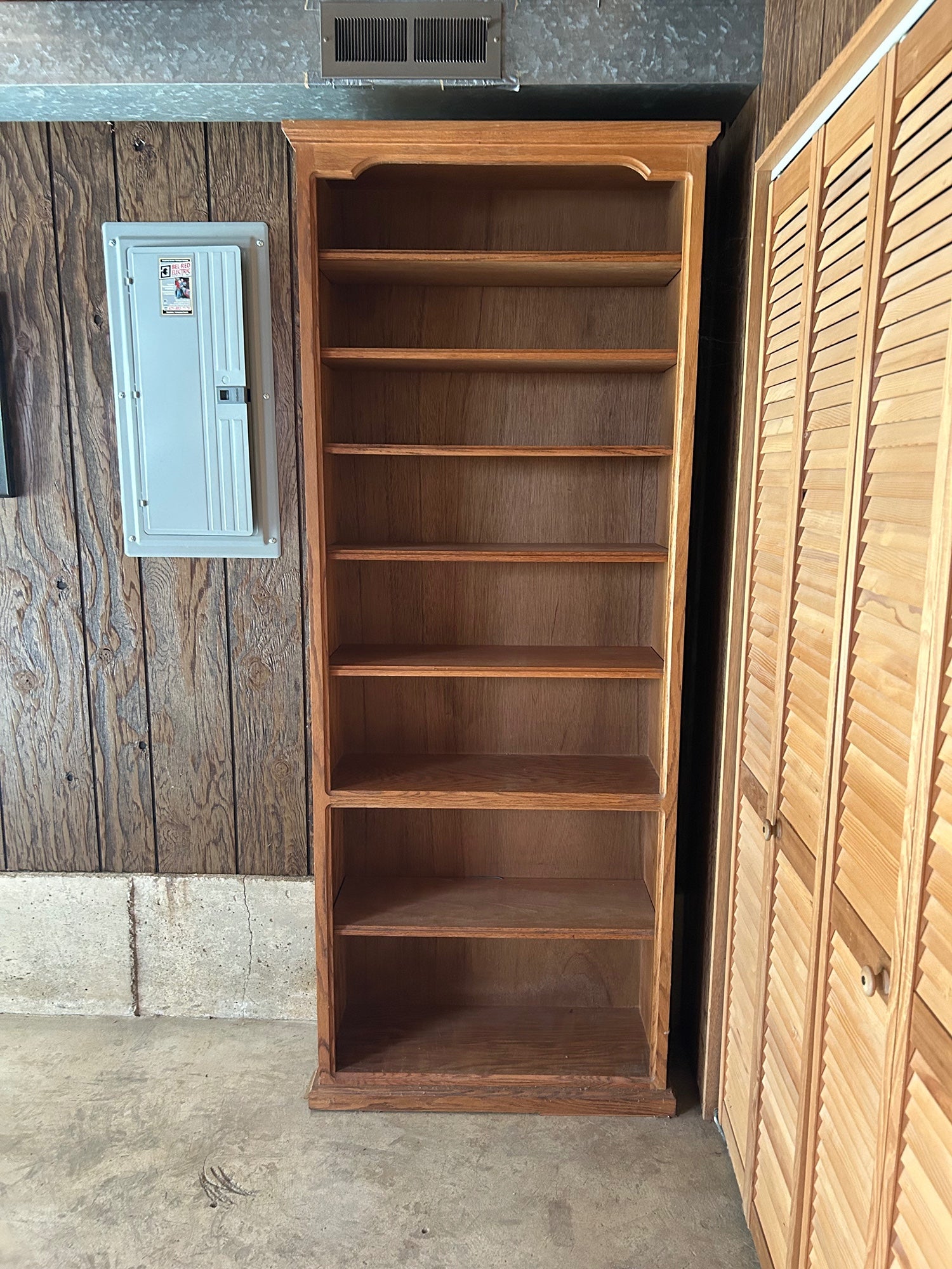 Tall Solid Wood Bookcase with Moulding Detail