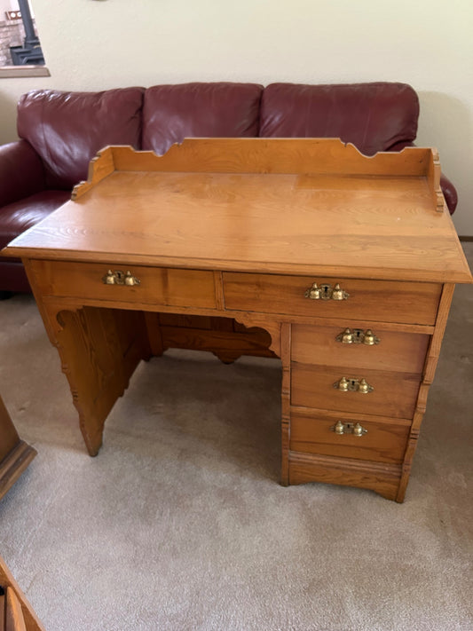 Light Oak Writing Desk with Drawers