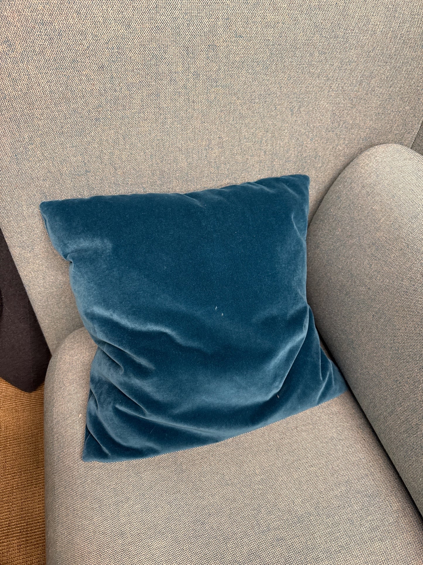 Square Teal Velvet Throw Pillow