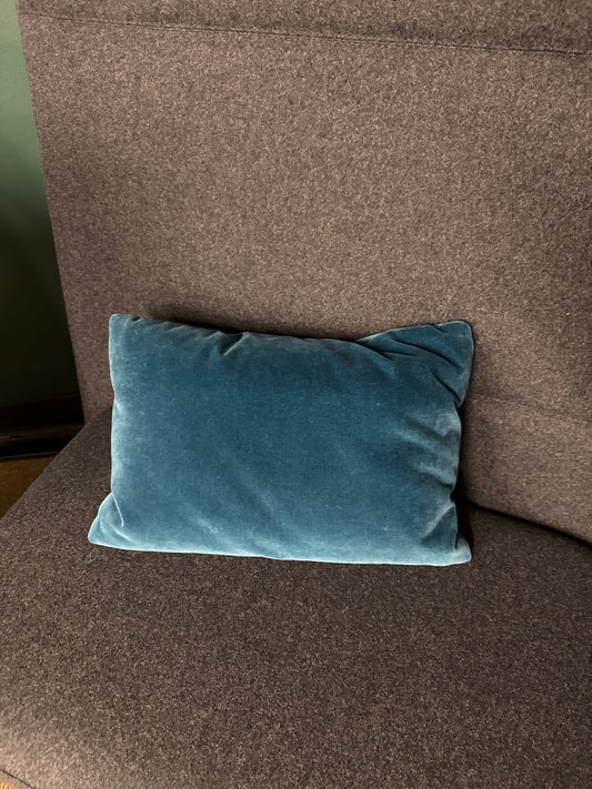 Teal Blue Velvet Throw Pillow