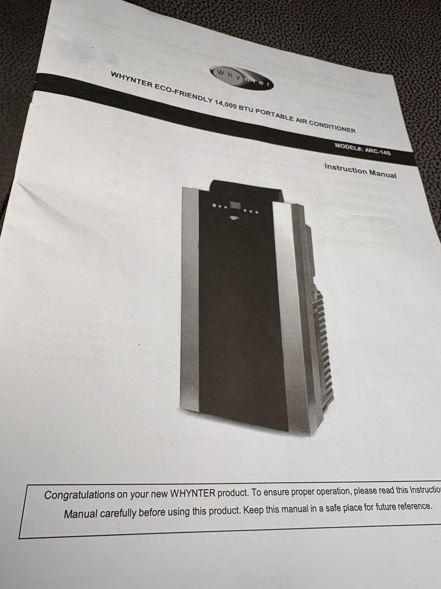 WHYNTER 14,000 BTU Portable Air Conditioner - ARC-14S
