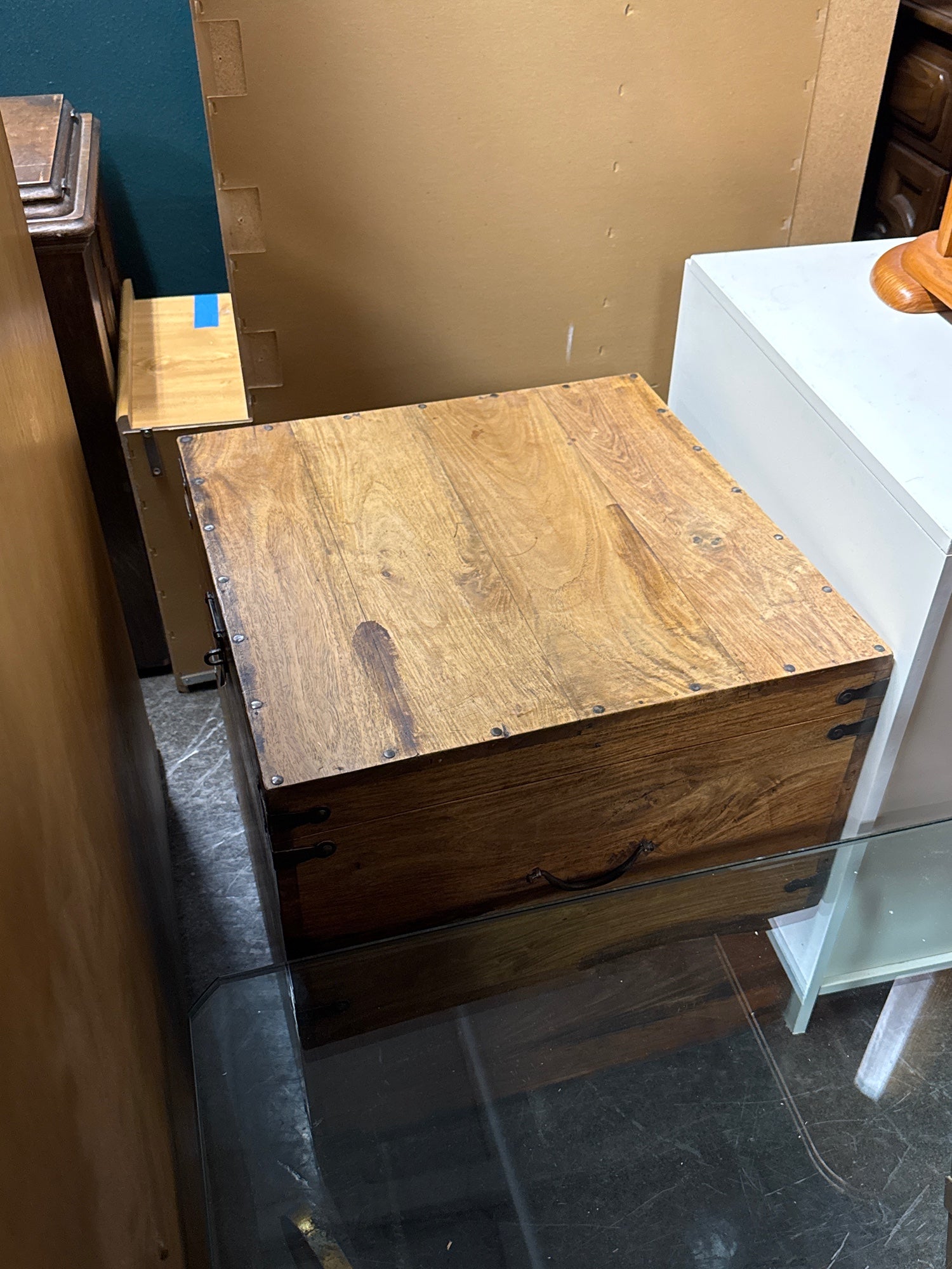 Rustic Brown Wooden Storage Chest