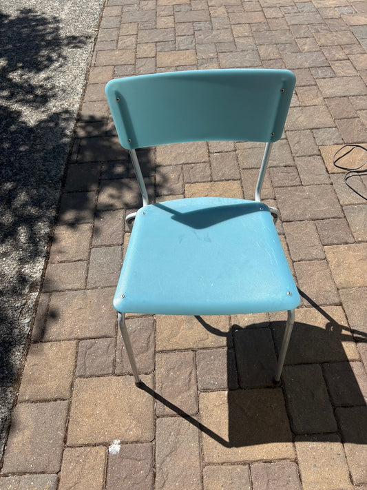 Pastel Blue Plastic Folding Chair