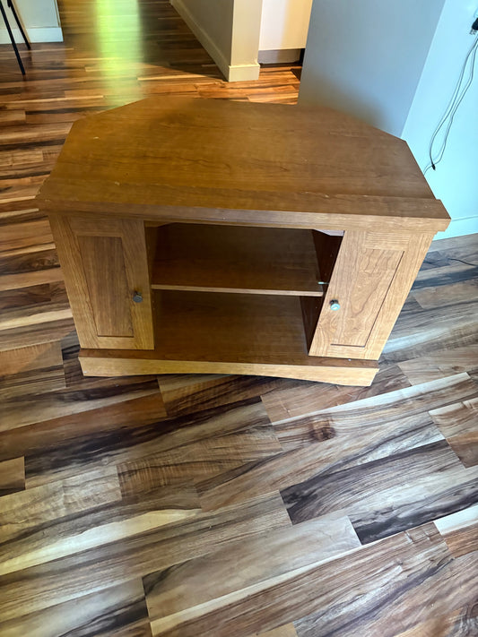 Sauder Corner Hardwood Media Console