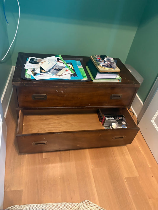 Vintage Wood Two-Drawer Chest