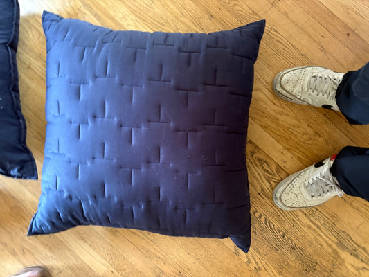 Navy Blue Quilted Throw Pillow