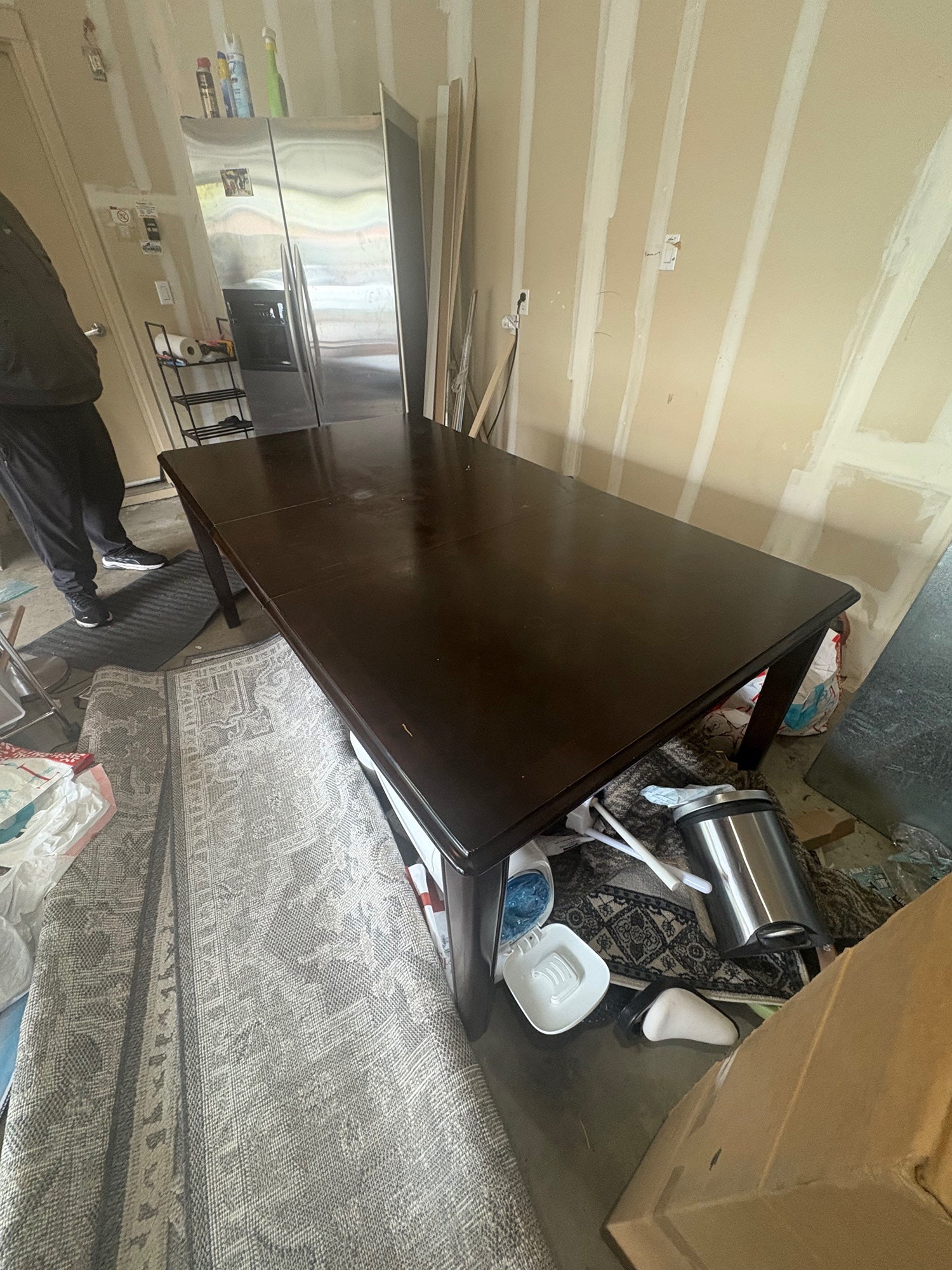 Dark Wood Expandable Dining Table
