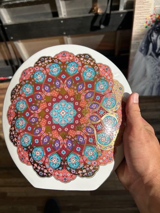 Ornate Pink and Gold Decorative Plate