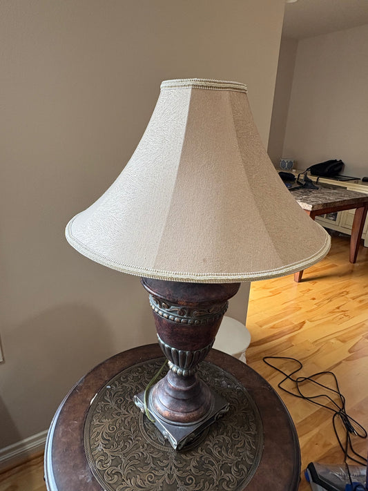 Antique-Style Anthony Table Lamp with Beige Lampshade