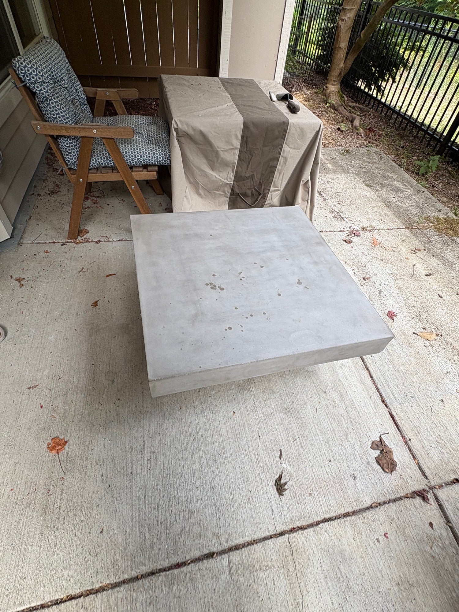 Modern Grey Concrete Outdoor Coffee Table