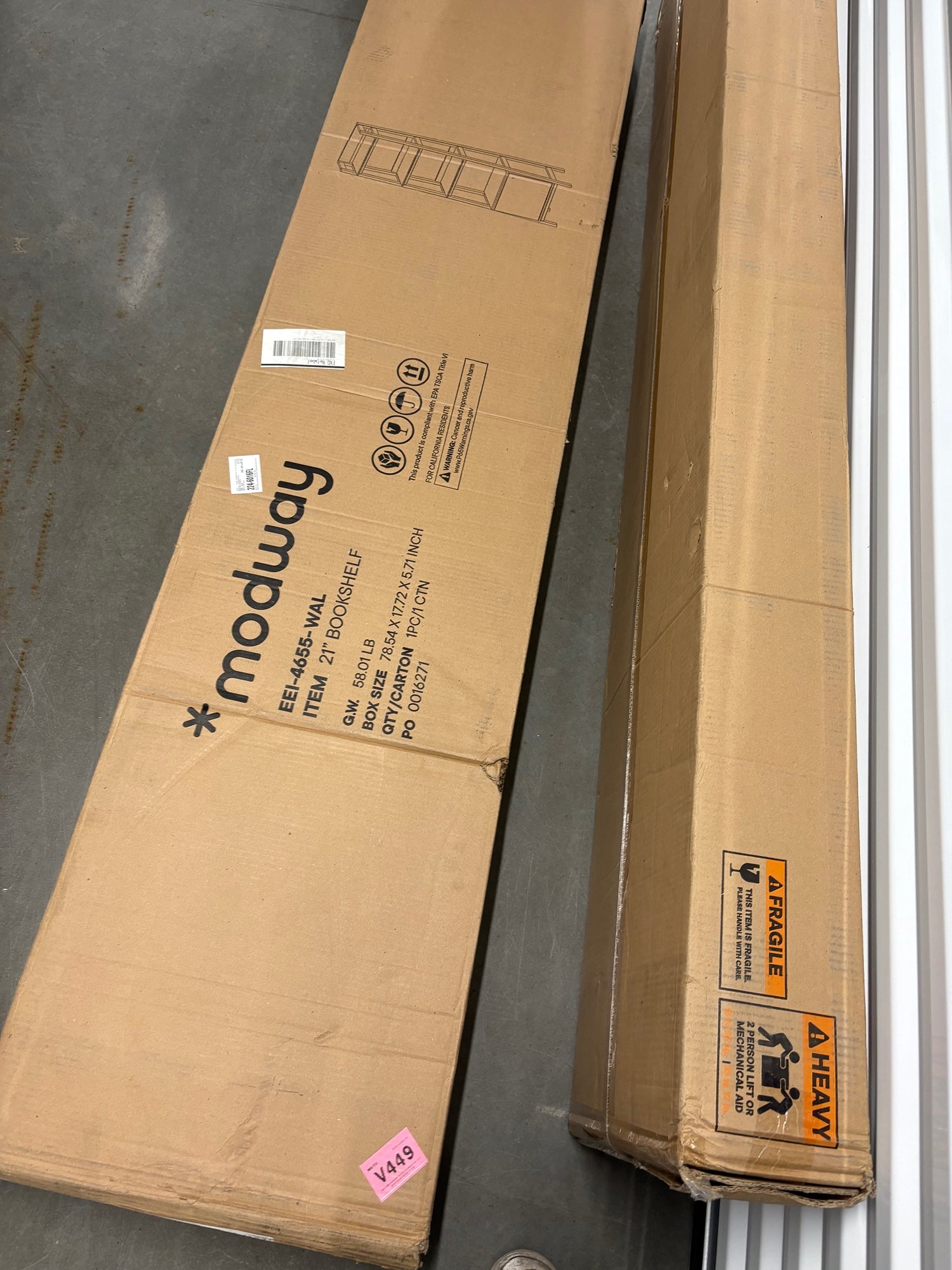 Modway EEI-4655-WAL 21" Wall Bookshelf in Box