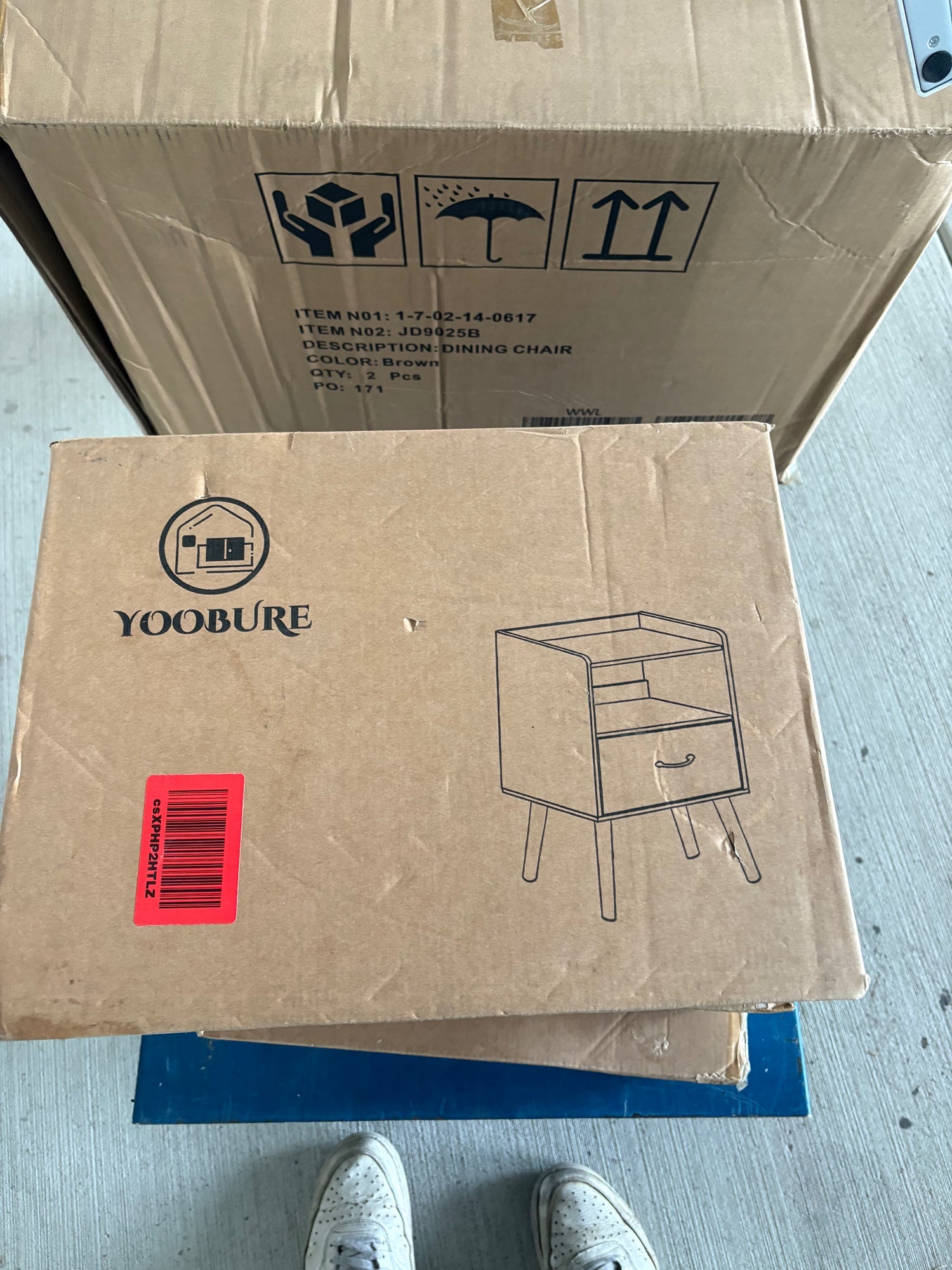 YooBure Brown Mid-Century Modern Nightstand (New in box)