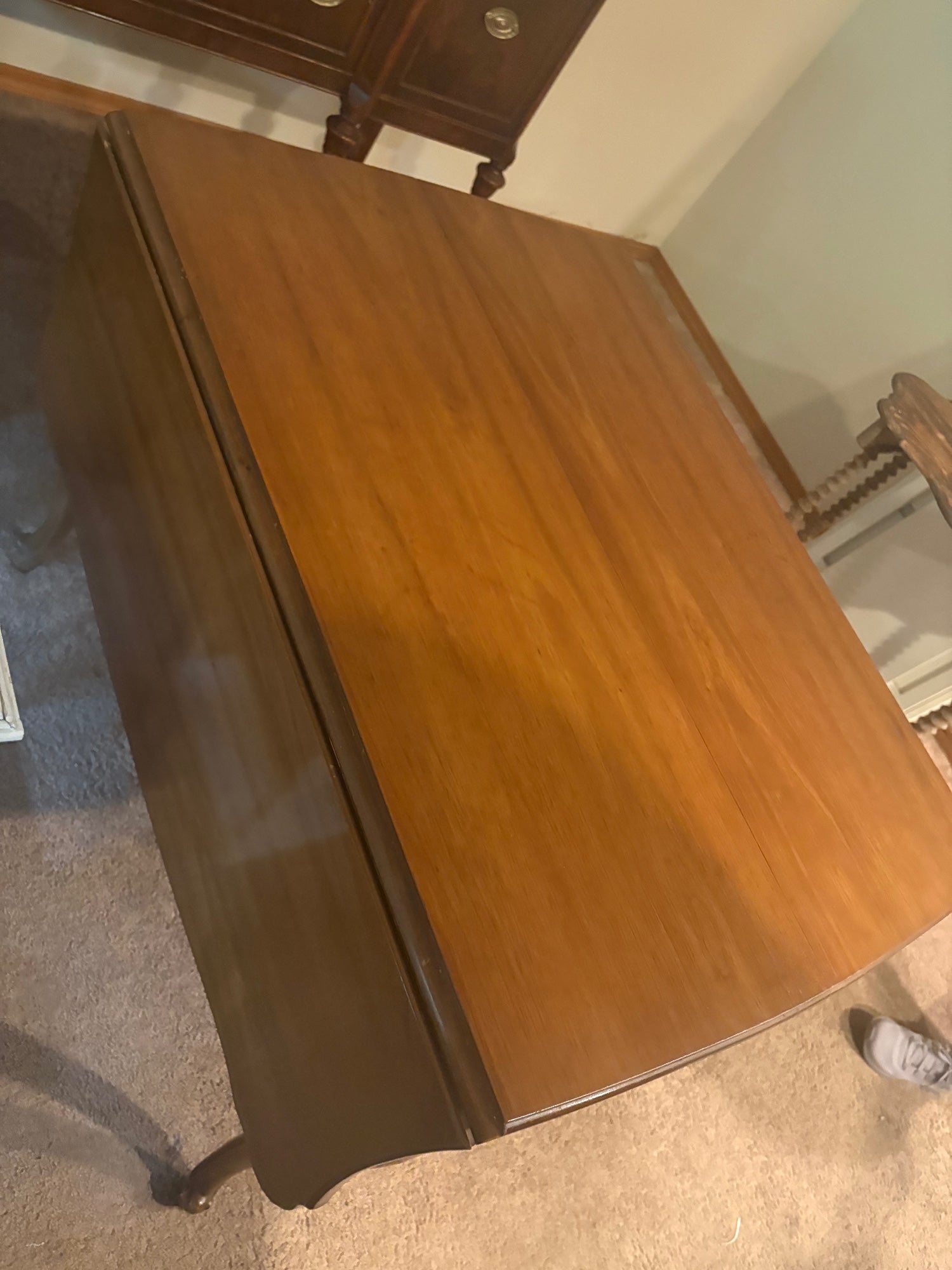 Mid-Century Modern Hardwood Drop-Leaf Table