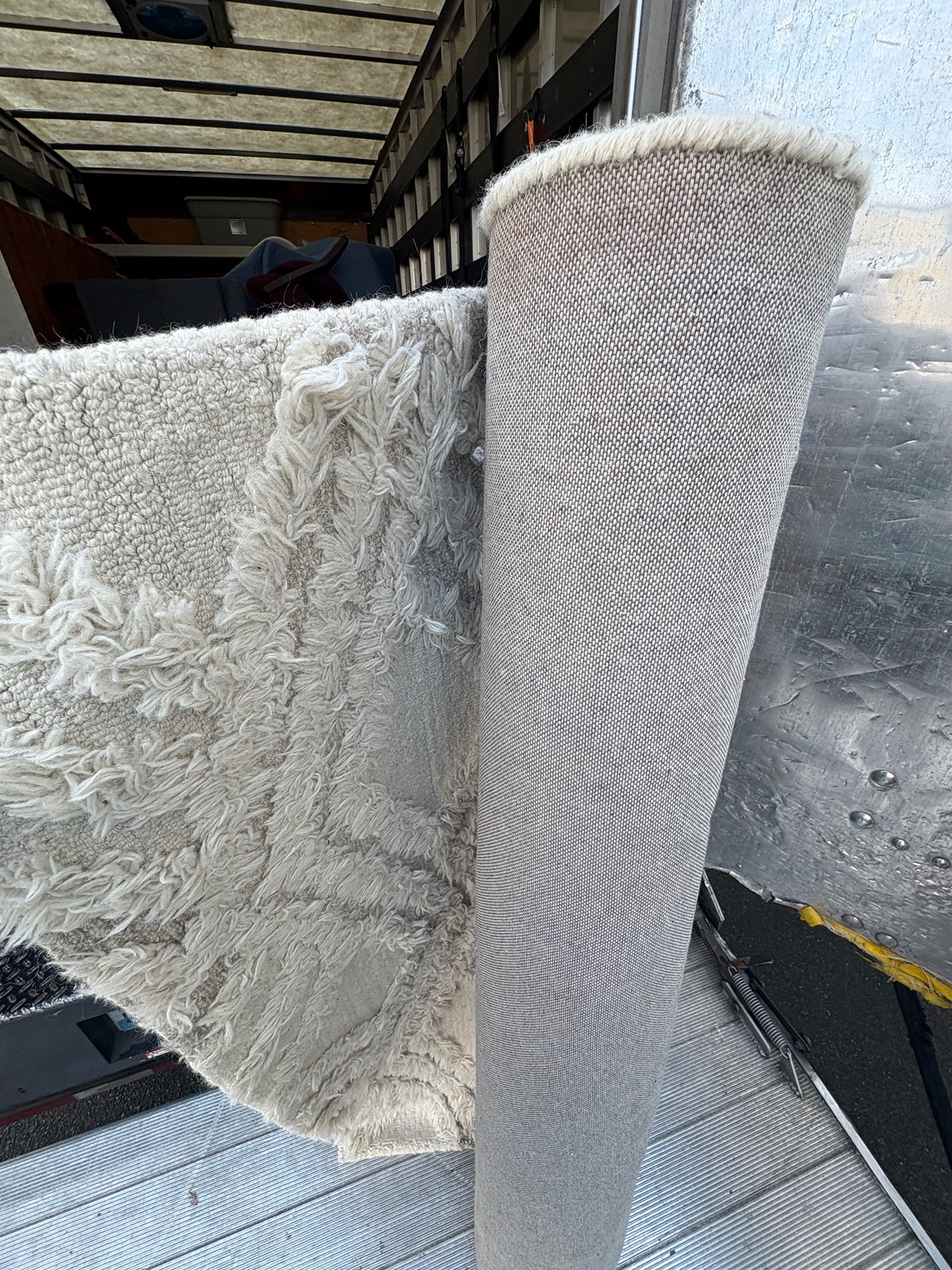 Textured Grey and Off-White Area Rugs