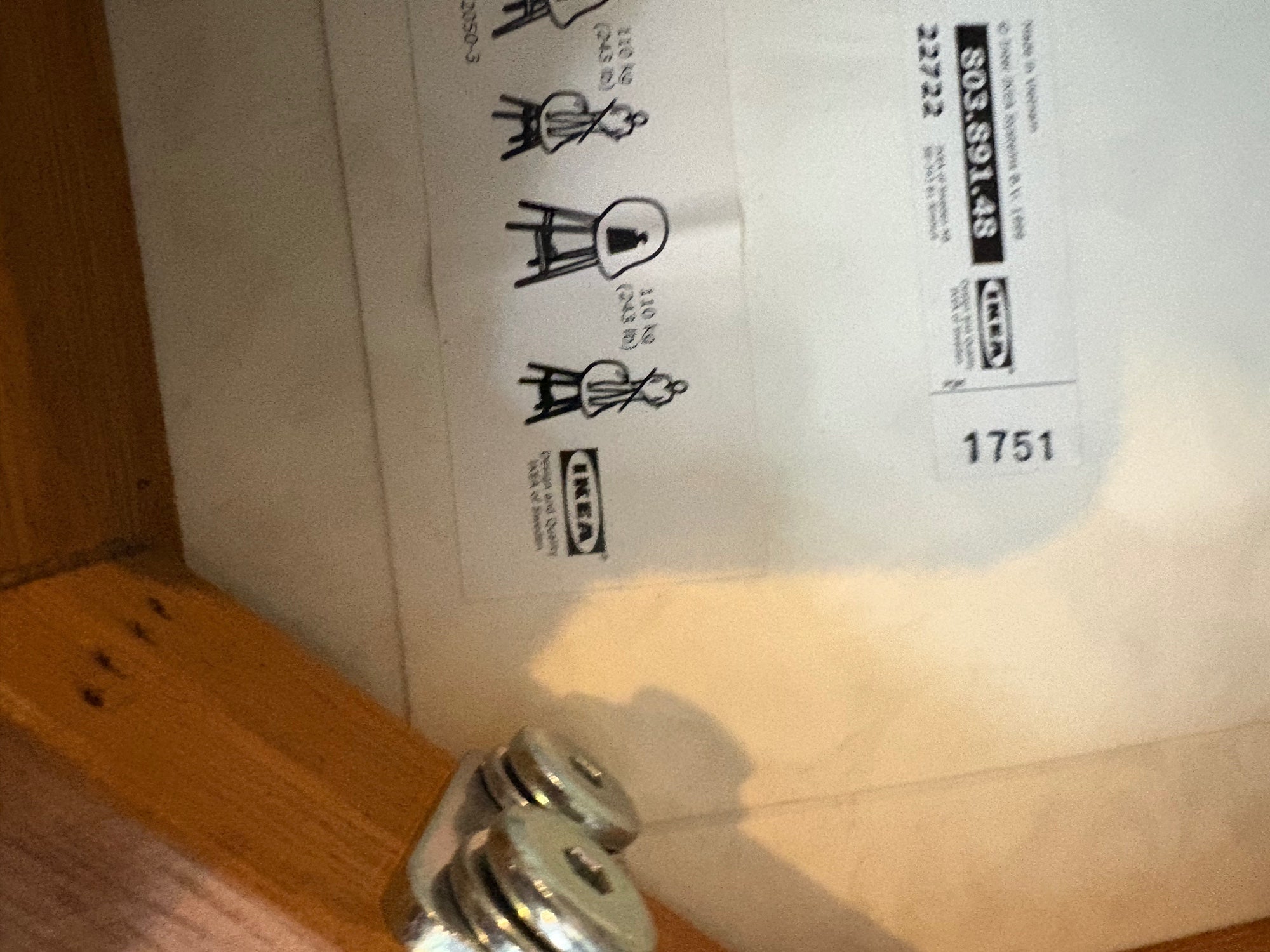 IKEA White Plastic Dining Chair with Light Wood Legs