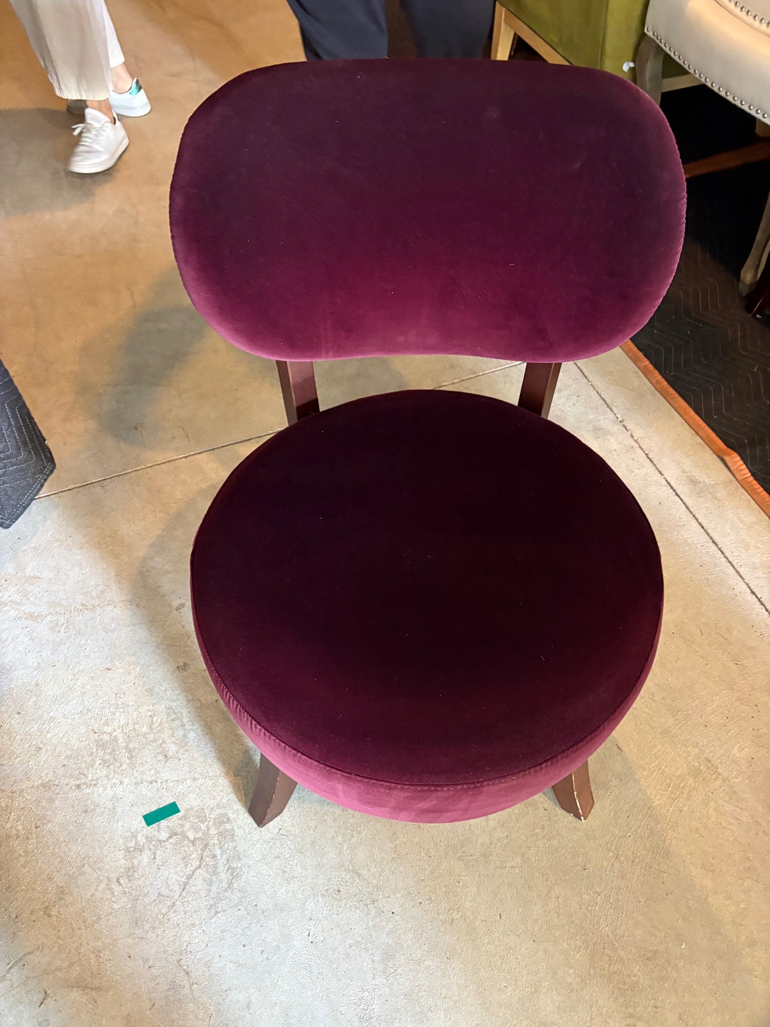 Plush Velvet Accent Chair with Dark Wood Legs