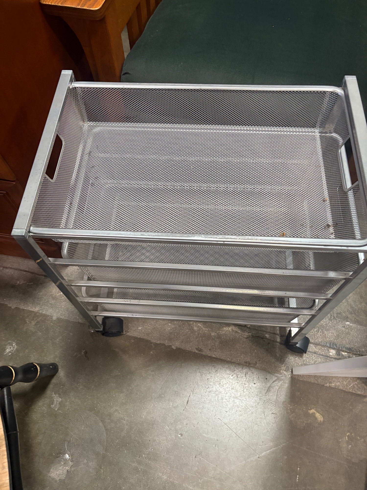 Three-Tier Metal Rolling Cart