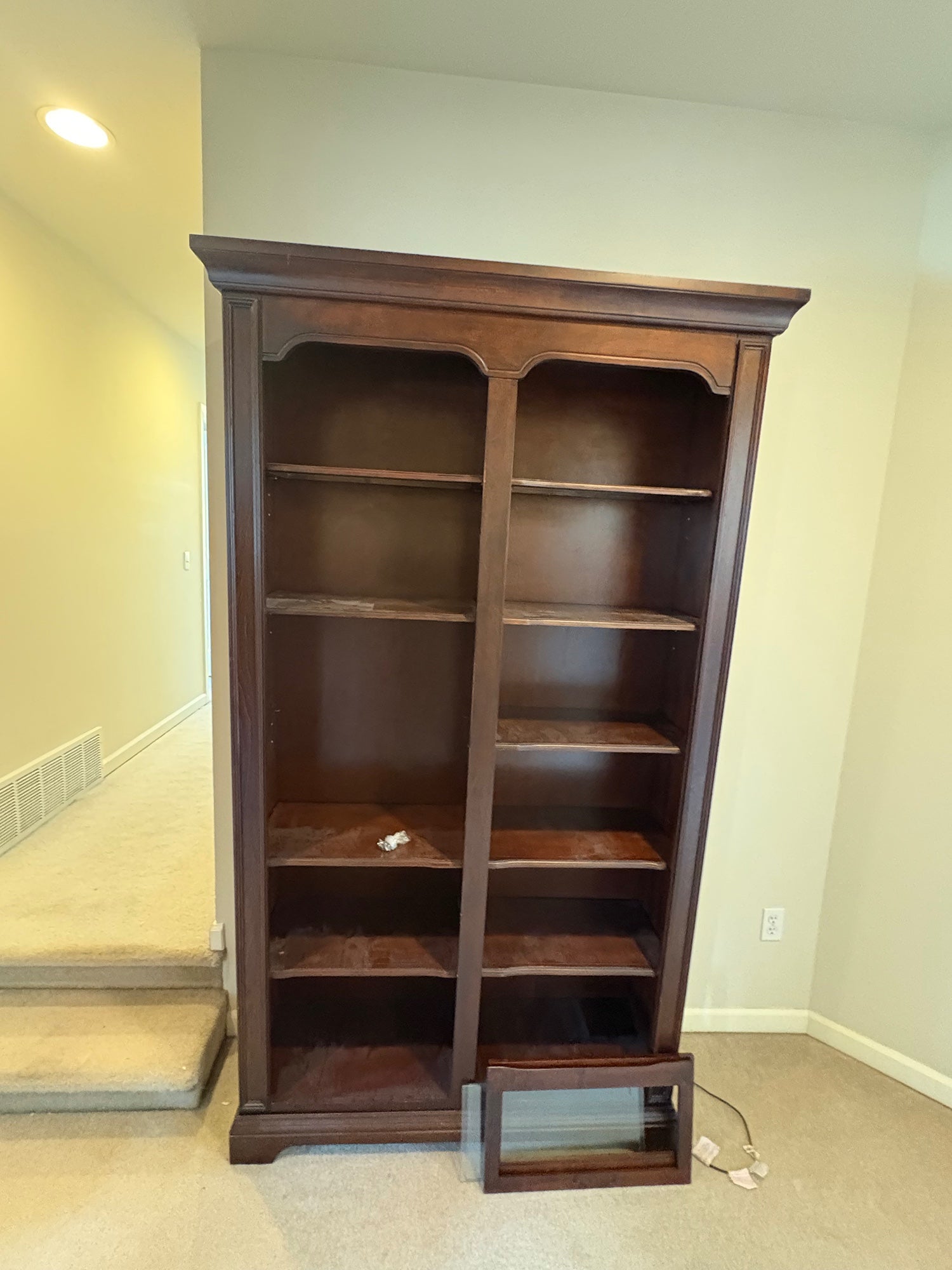 Dark Wood Bookcase without shelves