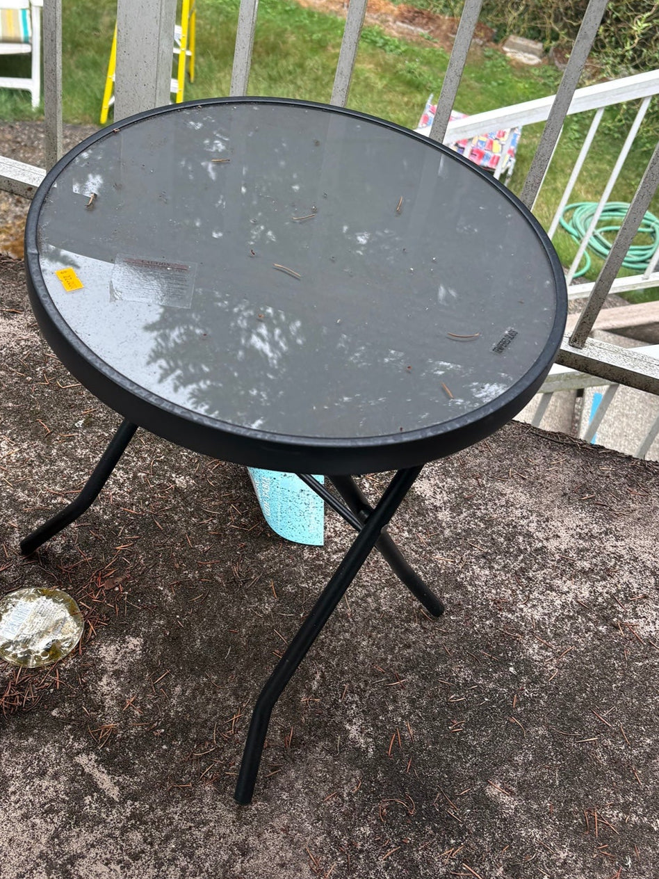 Rite Aid Home Design Folding Side Table with Glass Top
