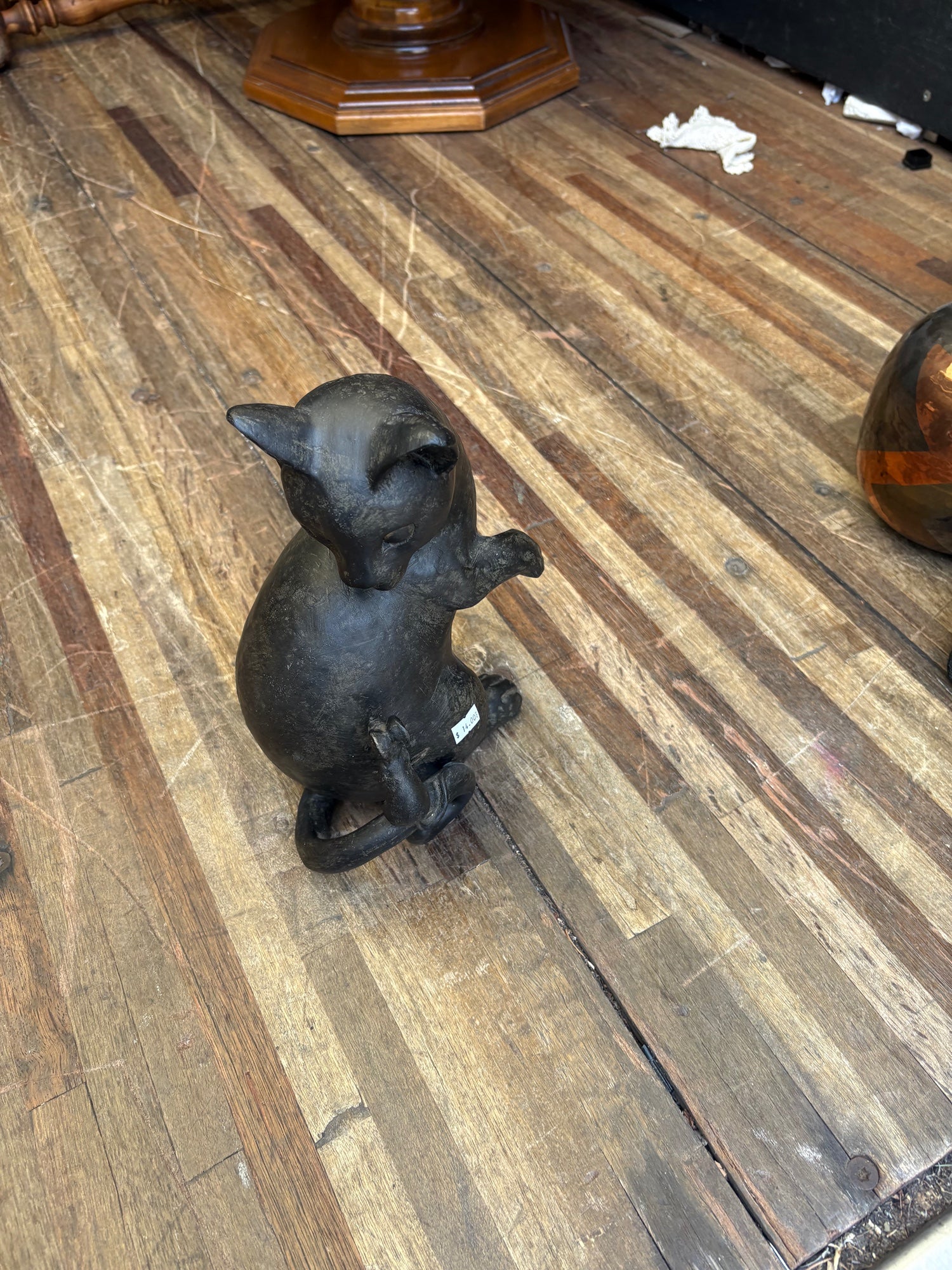Dark Resin Cat Figurine