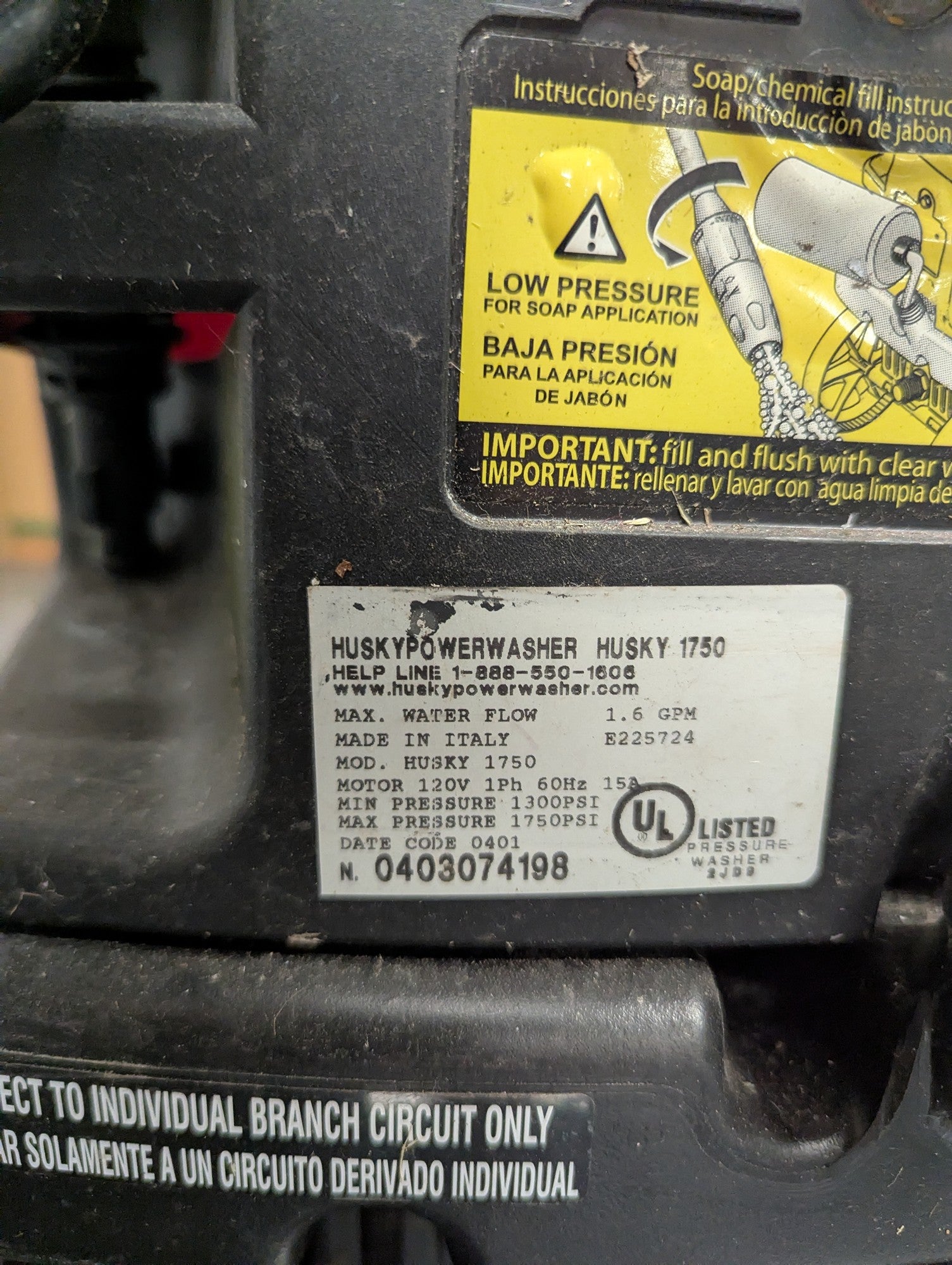 Husky 1750 PSI Power Washer: Red, Robust Cleaning Machine