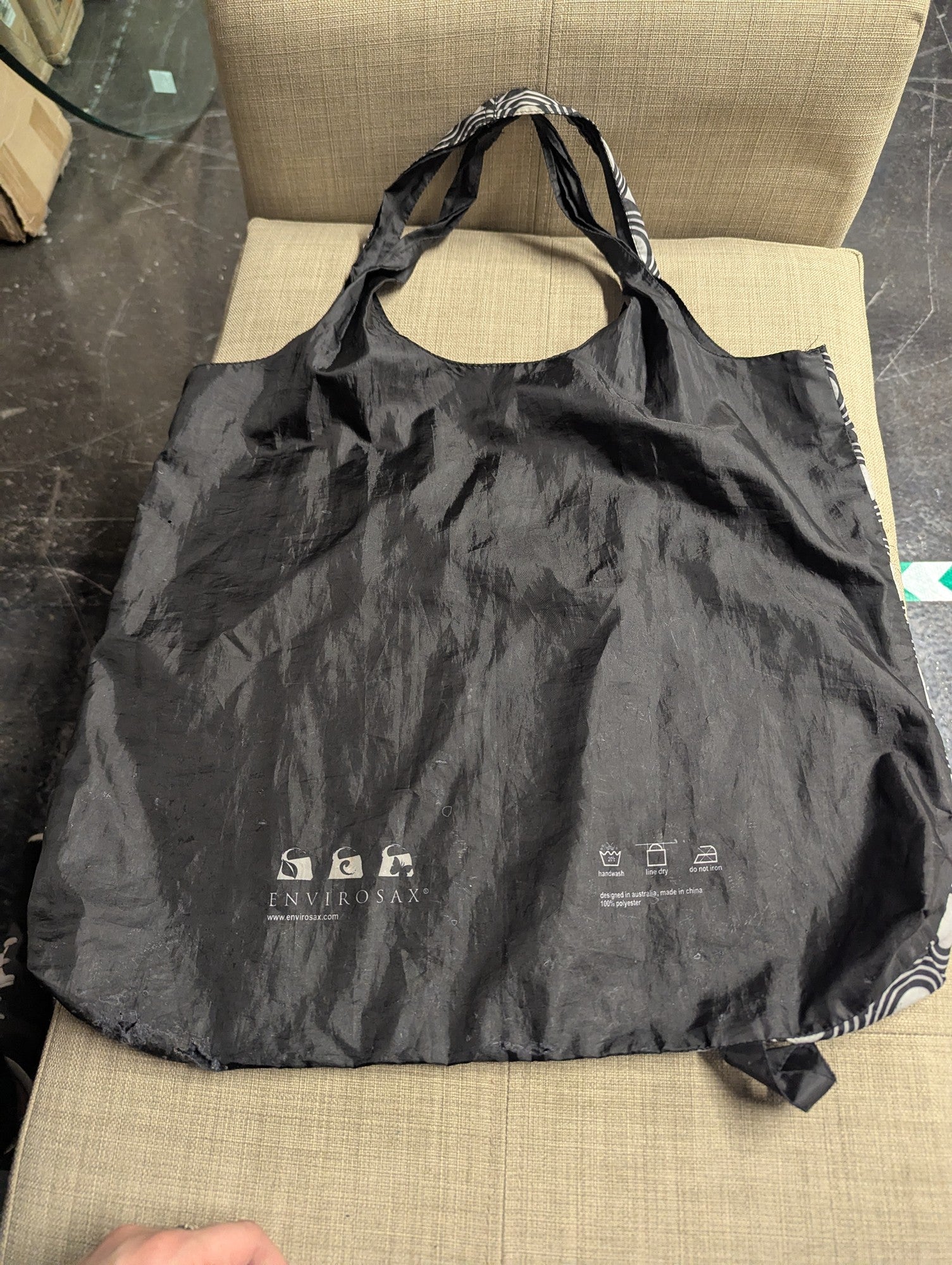 Envirosax Reusable Shopping Tote - Black & White Circular Design